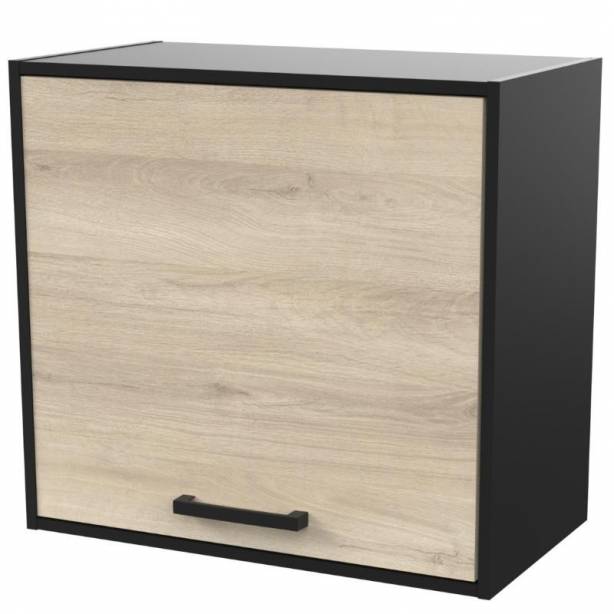 Cocina modular completa Melamina Madera claro - Negro 281x60