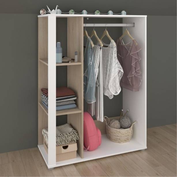 Vestidor Melamina Blanco - Madera claro 92x123x40