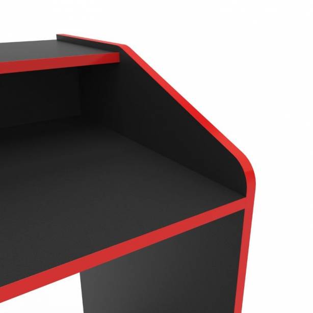 Mesa Gamer Melamina Negro - Rojo 116x90x53