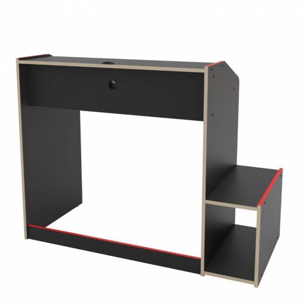 Mesa Gamer Melamina Negro - Rojo 116x90x53