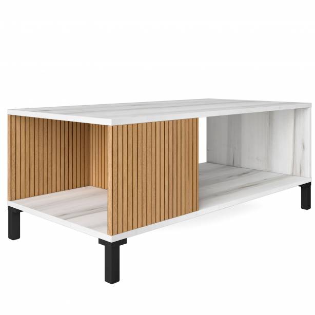 Pack muebles Salón Melamina Blanco - Madera claro