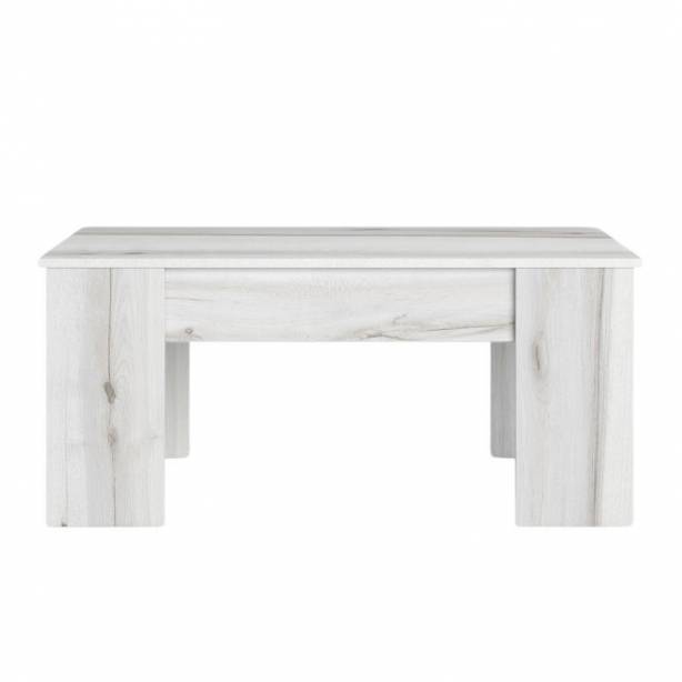 Mesa de centro elevable Melamina Blanco 100x45x50