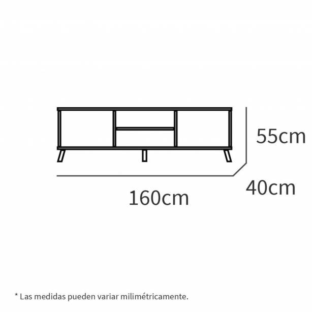 Mueble TV Melamina Madera claro 160x55x40