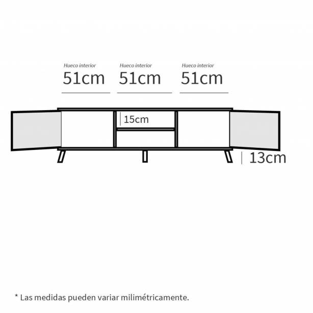 Mueble TV Melamina Madera claro 160x55x40