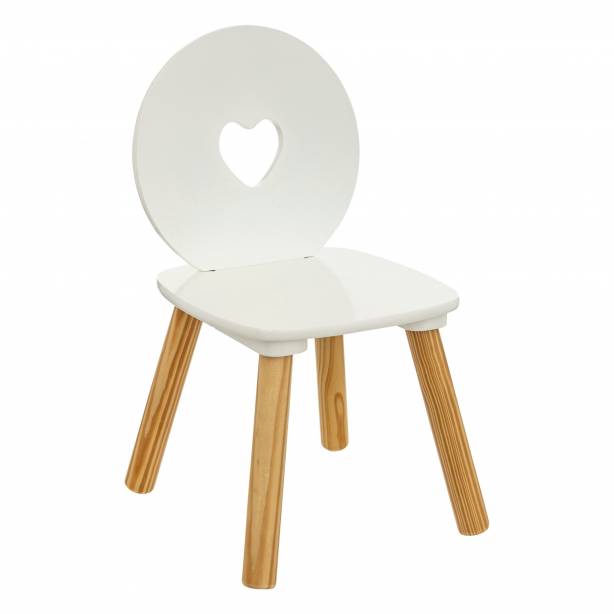 Silla infantil Melamina y Madera Blanco - Madera claro 30x52x30