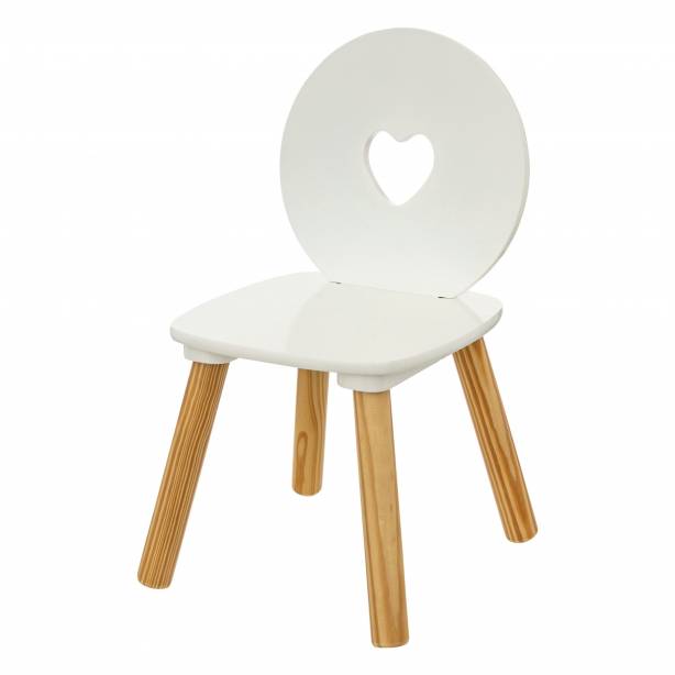 Silla infantil Melamina y Madera Blanco - Madera claro 30x52x30