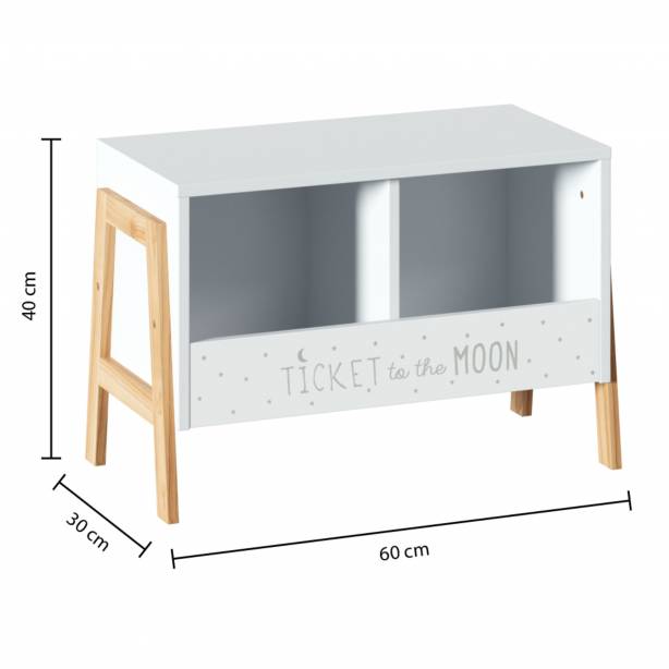 Mueble infantil Melamina Madera claro - Blanco 60x40x30