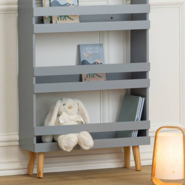 Mueble infantil Melamina Gris - Madera Claro 58x100x18
