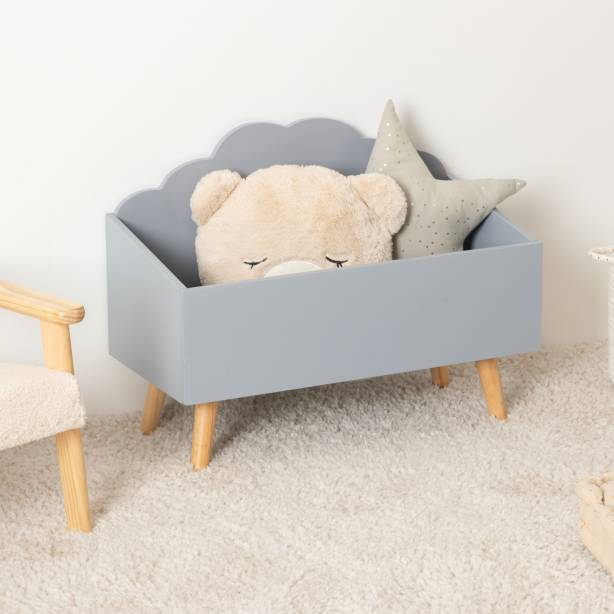 Mueble infantil Melamina Gris - Madera Claro 58x45x28