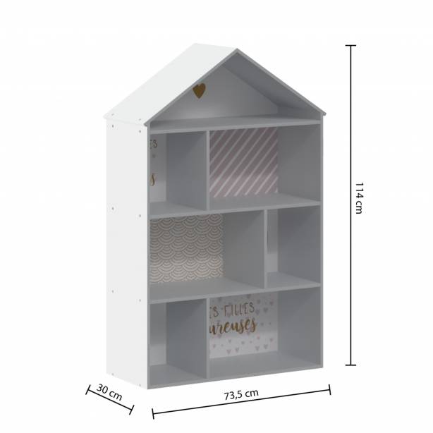 Mueble infantil Melamina Blanco - Rosa 73x115x30