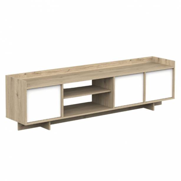 Pack muebles Salón Melamina Blanco - Madera claro