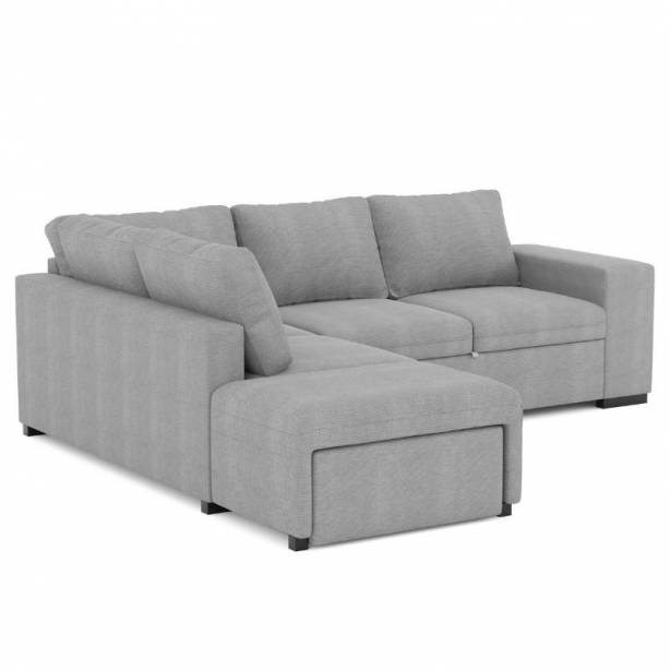 Sofá chaise longue Madera - Tela Gris 249x91x86