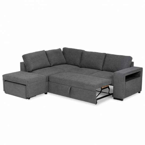 Sofá chaise longue Madera - Tela Gris 249x91x86