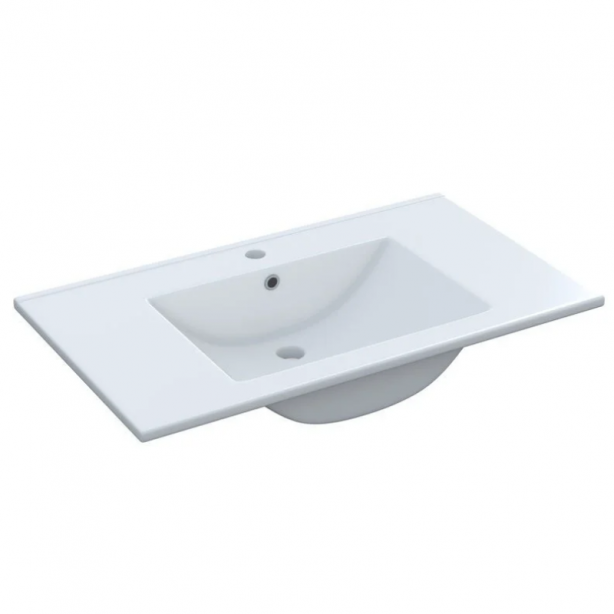 Mueble baño con lavabo Melamina - Acero Blanco 80x80x45