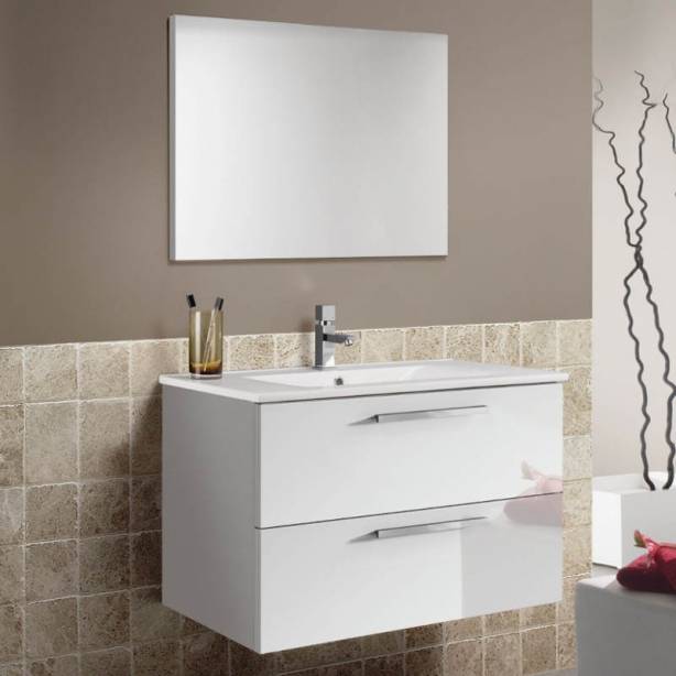 Mueble baño con lavabo Melamina Blanco 80x57x45