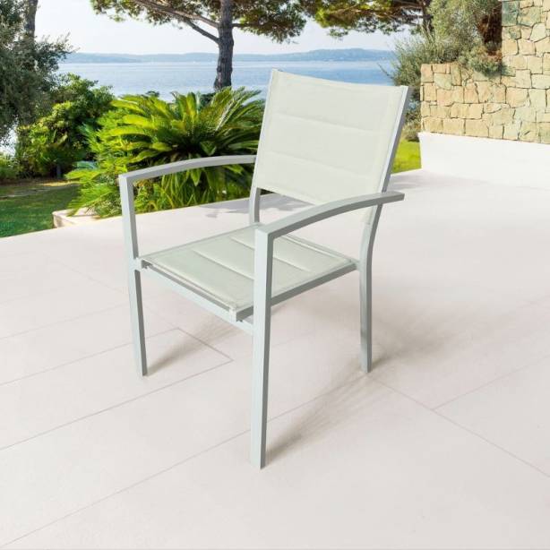 Silla exterior Aluminio Blanco 57x88x59