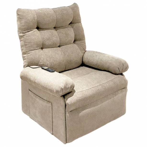 Sillón eléctrico reclinable tela beige