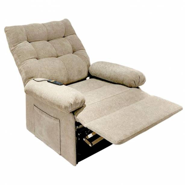 Sillón eléctrico reclinable tela beige