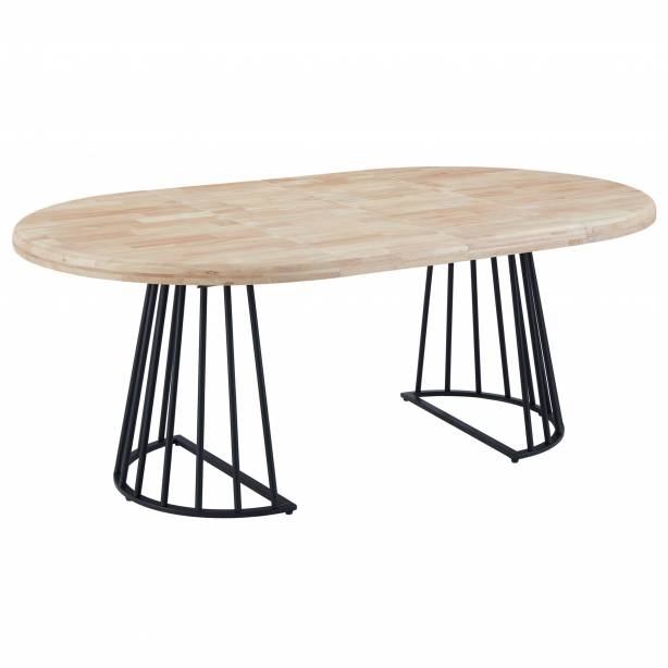 Mesa comedor extensible Madera Madera claro - Negro 120x76x120