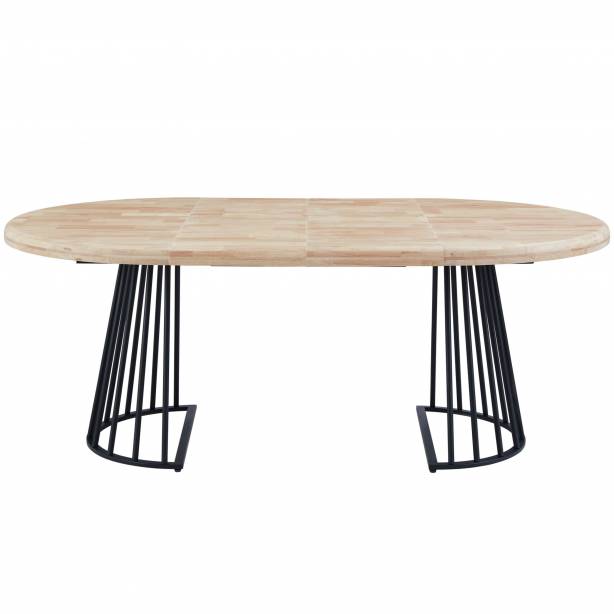 Mesa comedor extensible Madera Madera claro - Negro 120x76x120