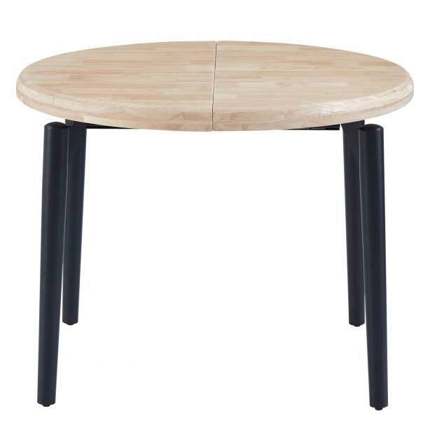 Mesa comedor extensible Madera Madera claro - Negro 100x76x100