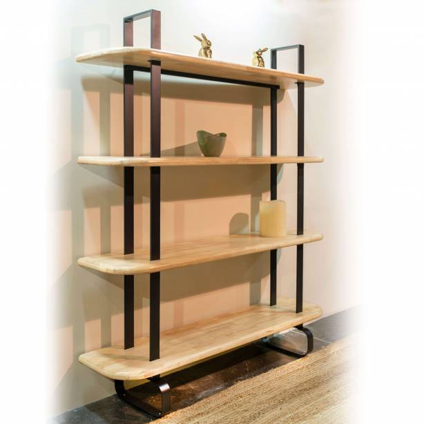 Estantería salón MOON 4 estantes madera roble