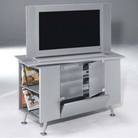 Mesa TV retro color plata giratoria